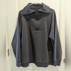 Rae Mode (Pinkblush) Gray Half-Zip Sweater